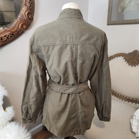 Free People Olive Green Cargo Jacket - Picture 4 of 11